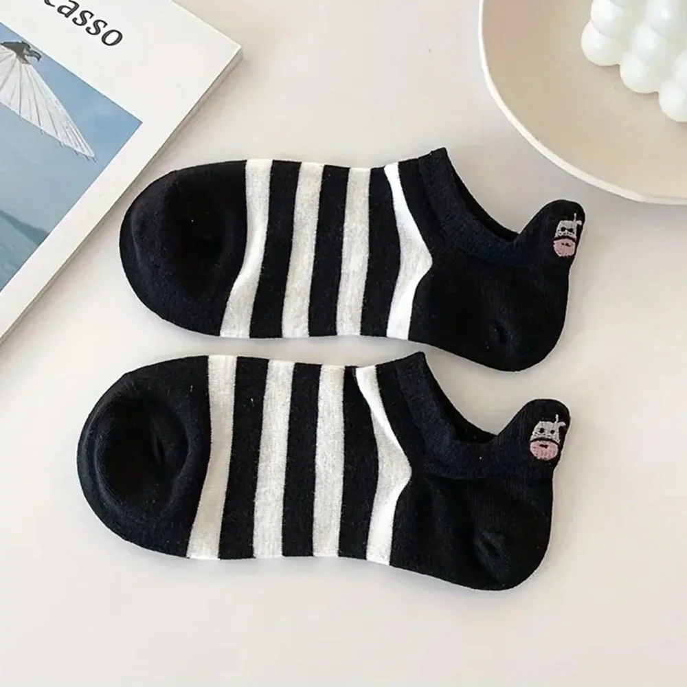 Women’s Sock& Hosiery 5 Pairs Cute Cartoon Cow Comfortable Breathable Socks